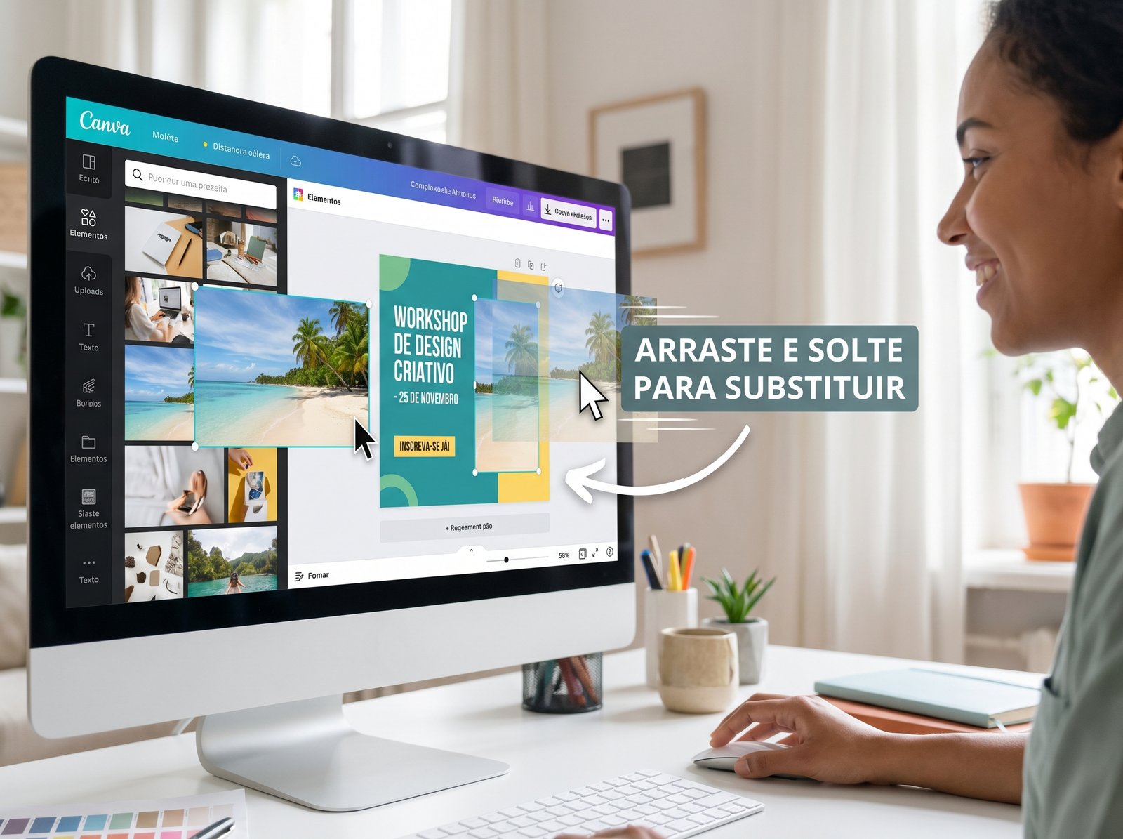 Editando mini site no Canva — Prime Box